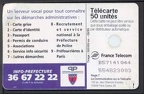 telecarte 50 prefecture de paris B57141044554823003