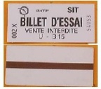billet essai 002X 54953