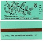 ticket t2 decouverte t2 1997 001A 47699