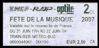 ticket fete musique 2007 DIX100