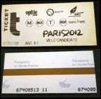 ticket paris 2012 ANT B1 01326155