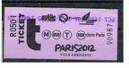 ticket paris 2012 R050I 90987