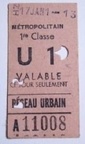 ticket u1 reseau urbain A 11008