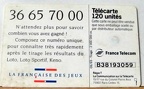 telecarte 120 loto B38193059
