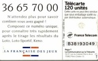 telecarte 120 loto B38193049