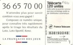 telecarte 120 loto B38193048