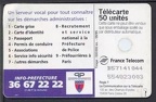 telecarte 50 7prefecture de paris B57141044554823003