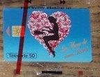 telecarte 50 dactilo corur fleurs sous blister