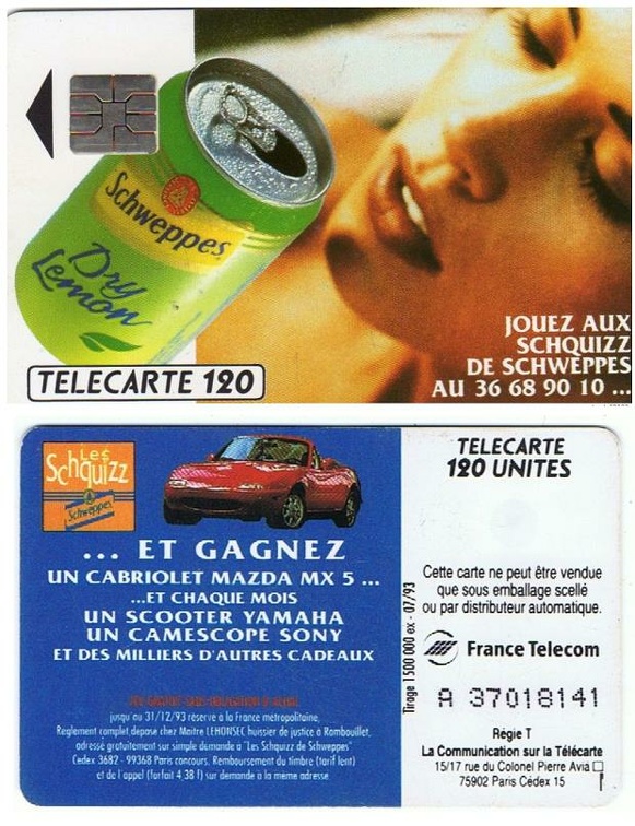telecarte 120 schweppes A 37018141