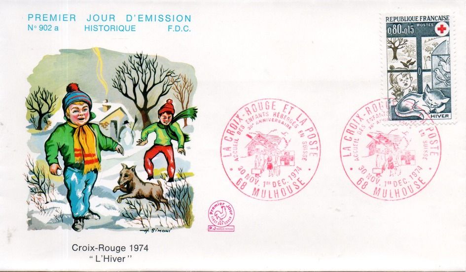 fdc croix rouge 1974 mulhouse