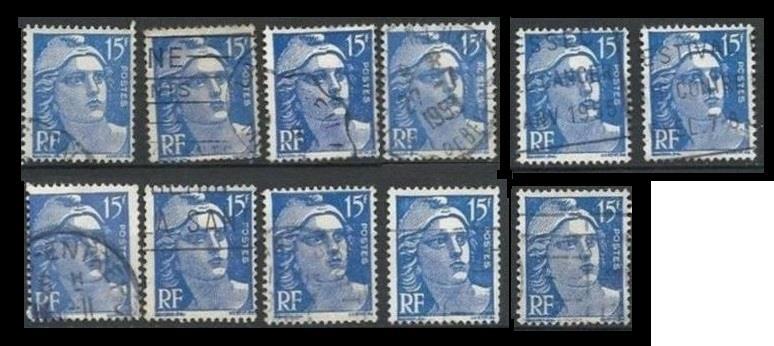 1939 1945 15f bleu