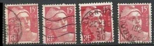 1939 1945 15f rouge
