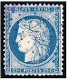 France 60C oblitere encre bleue maritime Ceres 25c bleu