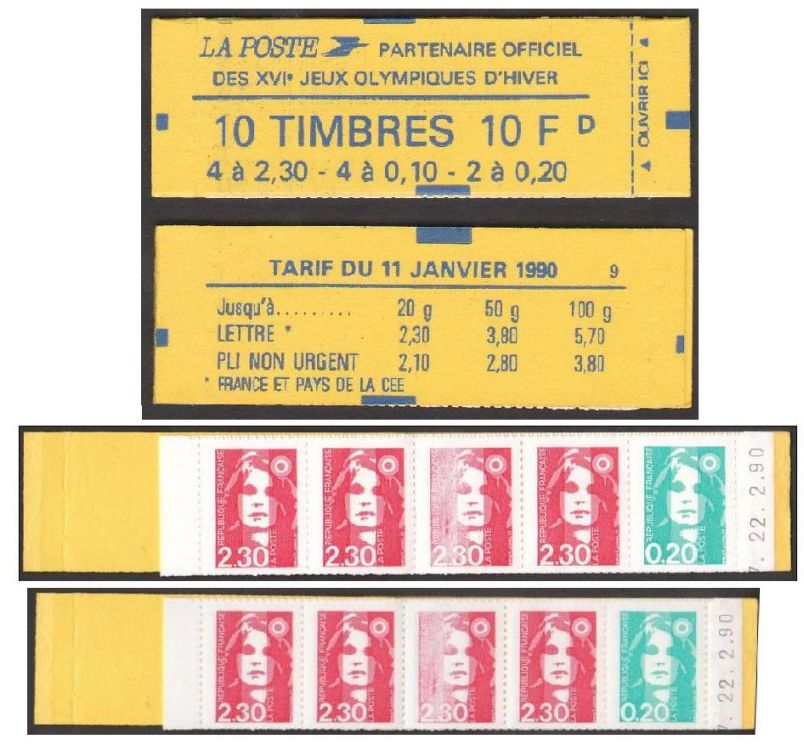 lot timbres carnet 1990 267 002