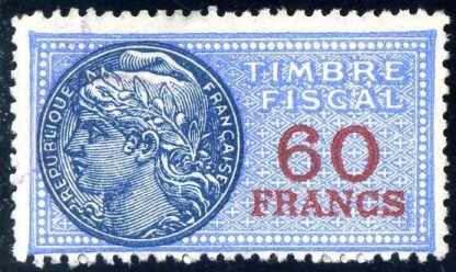 timbre fiscal 60francs