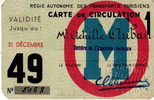 carte circulation 1949