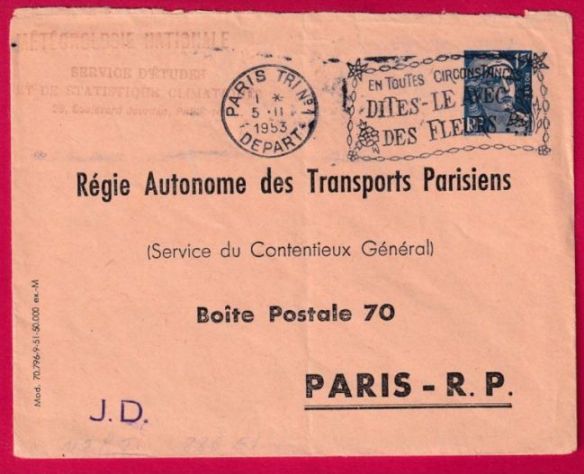ratp entier postal 1953a