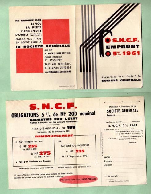 sncf emprunt 1961 r