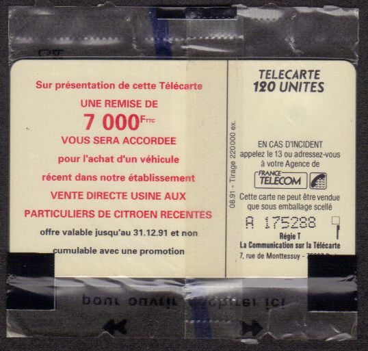 telecarte 120 citroen A 175288 2