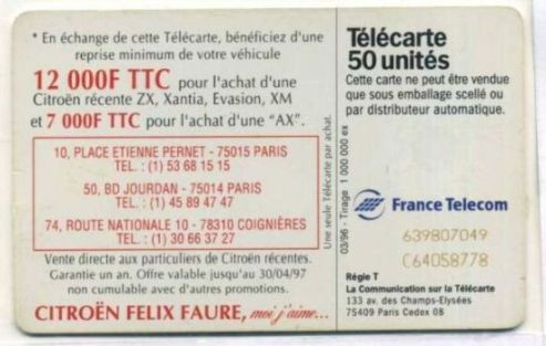 telecarte 50 citroen 639807049C64058778 2