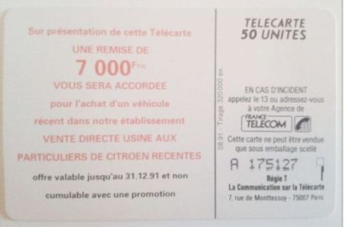 telecarte 50 citroen A 175127 2