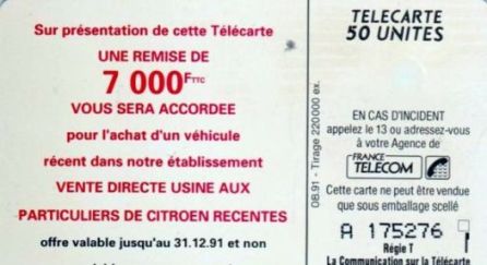 telecarte 50 citroen A 175276 2