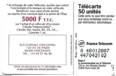 telecarte 50 citroen A 48012887447043103 2