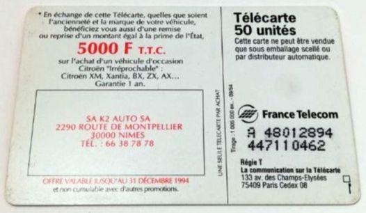 telecarte 50 citroen A 48012894447110462 2
