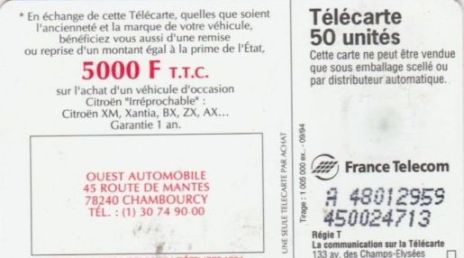 telecarte 50 citroen A 48012959450024713 2