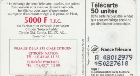 telecarte 50 citroen A 48012979450227618 2