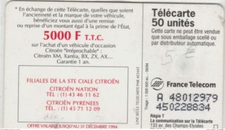 telecarte 50 citroen A 48012979450228834 2