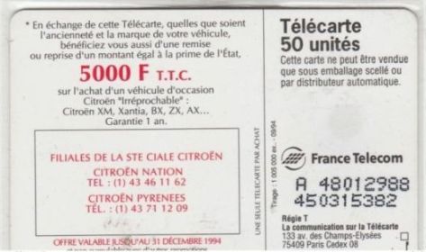 telecarte 50 citroen A 48012988450315382 2