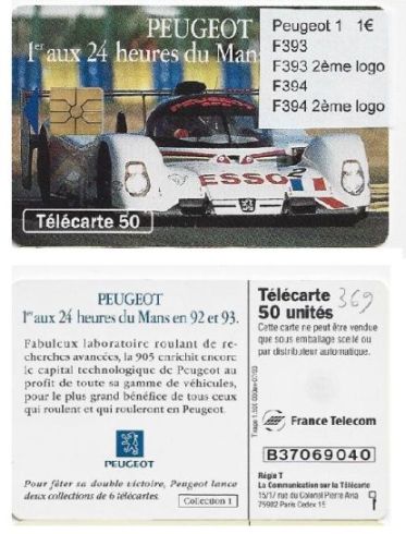 telecarte 50 peugeot B37069040 2