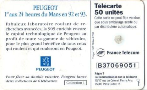 telecarte 50 peugeot B37069051 2