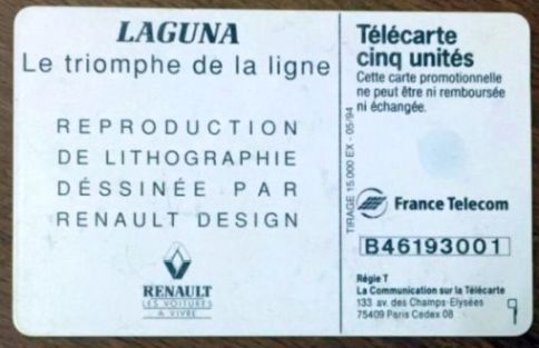 telecarte 5 renault B46193001 2