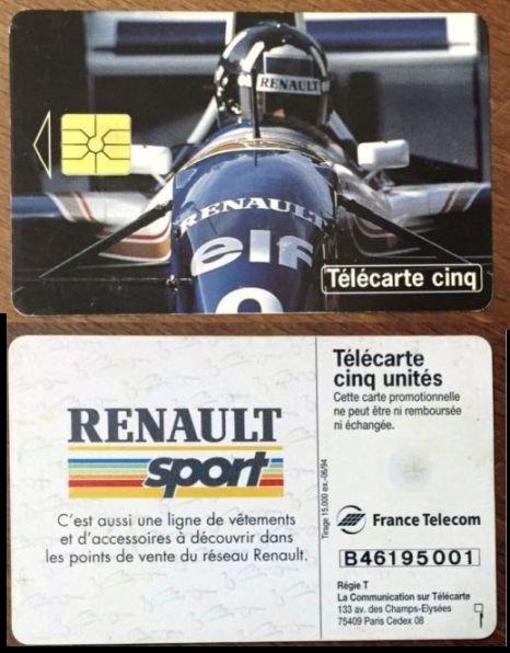 telecarte 5 renault sport B46195001 2