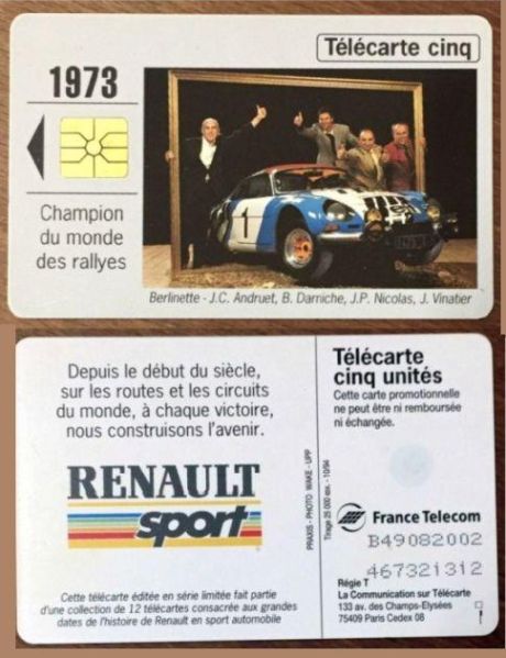 telecarte 5 renault sport B4808202467321312 2