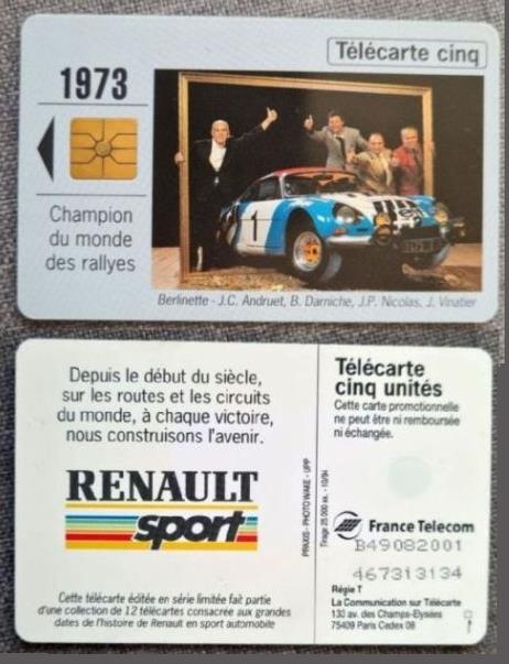 telecarte 5 renault sport B49082001467313134 2