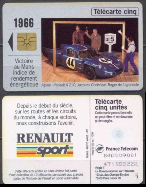 telecarte 5 renault sport B4A009001471055222 2