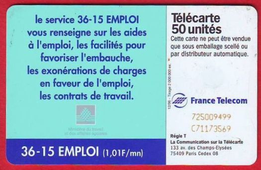 telecarte 50 3615 emploi 725009499C71173569 2