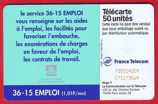 telecarte 50 3615 emploi 725014009C71173569 2