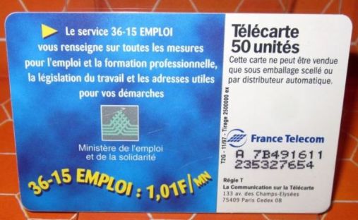 telecarte 50 3615 emploi A 7B491611235327654 2