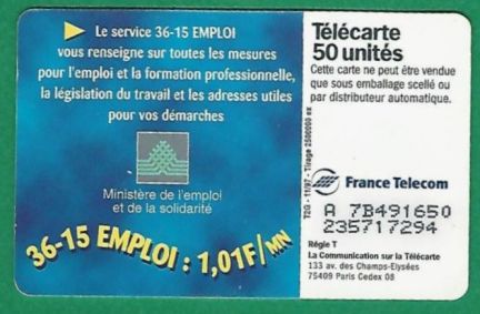 telecarte 50 3615 emploi A 7B491650235717294 2
