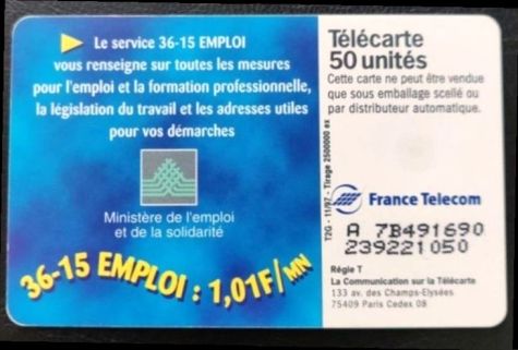 telecarte 50 3615 emploi A 7B491690239221050 2