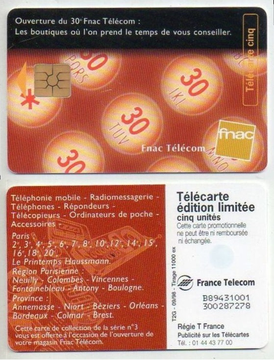 telecarte 50 fnac telecom B89431001300287278