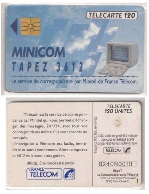 telecarte 120 minicom 3612 B24N0019