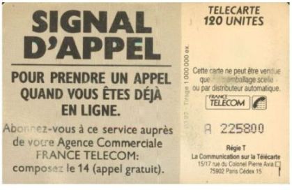 telecarte 120 signal d appel A 225800