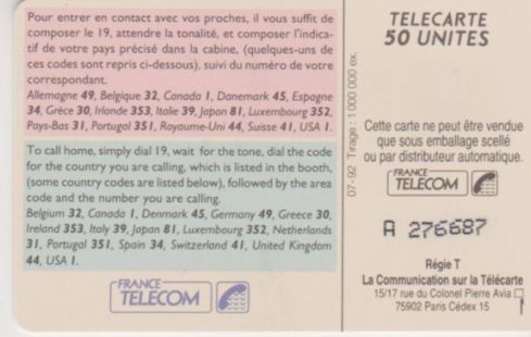 telecarte 50 call home A 276687