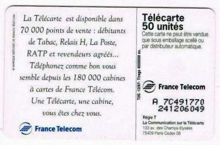 telecarte 50 points de vente cabines A 7C491770241206049