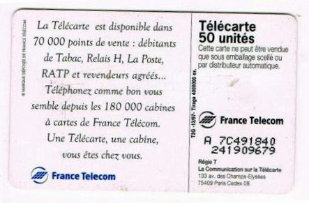 telecarte 50 points de vente cabines A 7C491840241909679